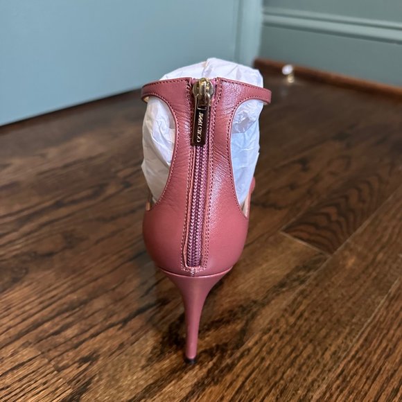 Jimmy Choo Rose Pink Leather Stiletto Heels with Bows Size 38.5/8.5 - Picture 2 of 6